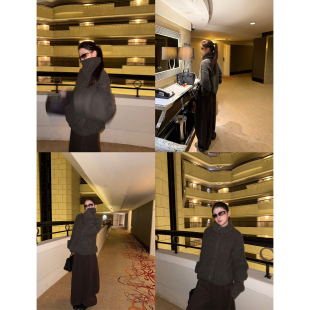 Here yaya shop 8.24老钱又冷淡慵懒随意感30%羊毛定染粗针大毛衣