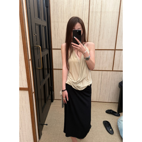 Here yaya shop 宅女面膜中裙醋酸天丝成分牛牛凉凉显瘦半身裙