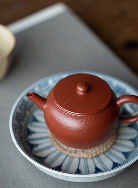 宜兴紫砂壶 纯手工 小煤窑大红袍梨皮朱泥 迷你玉珠壶90cc 吴澄