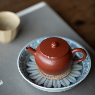 宜兴紫砂壶 纯手工 小煤窑大红袍梨皮朱泥 迷你玉珠壶90cc 吴澄