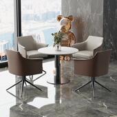 美容院接待桌椅组合现代医美会所旋转治谈沙发酒店休闲网红单人椅