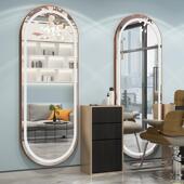 理发店镜剪发带led灯镜发廊单面镜理发镜台店理发镜镜台店美发