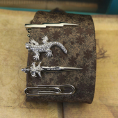 配饰亮银色趣味动物 个性 商务休闲复古时尚 百搭领带夹子西装 男士