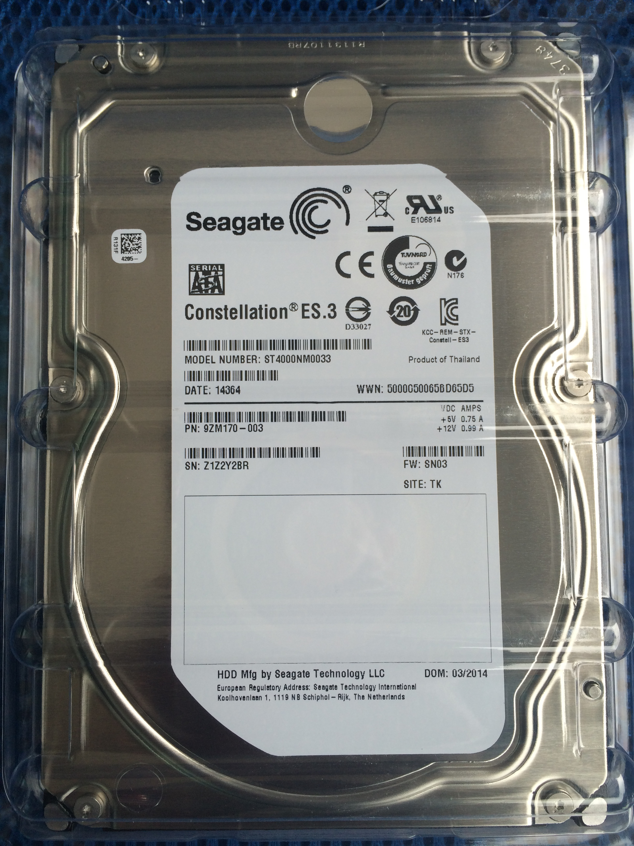 Seagate/希捷 ST4000NM0033 4T 6G/秒企业级服务器硬盘7200转128M 电脑硬件/显示器/电脑周边 机械硬盘 原图主图