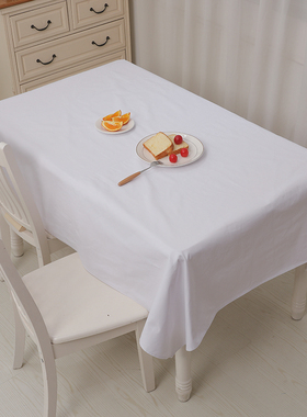 白色加厚全棉桌布西餐布纯色纯棉酒店台布咖啡厅桌布茶几布艺包邮