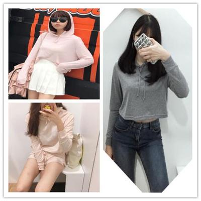 美国混色T恤薄款连帽卫衣