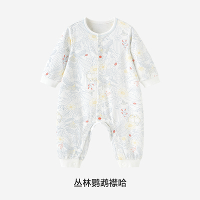英氏婴儿衣服宝宝秋季连体衣新生婴幼儿哈衣春秋初生纯棉和尚爬服 — 2