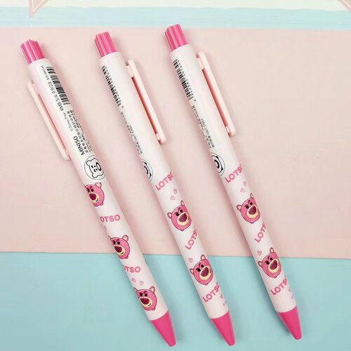 miniso/名创优品迪士尼草莓熊指尖相印中性笔按动笔0.5mm卡通学生