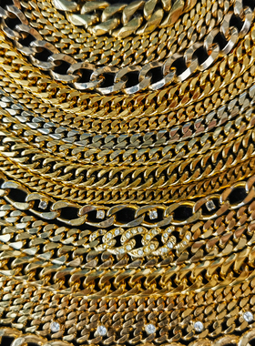 日本18kgp包金喜平链男女项链