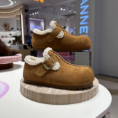 EBLAN伊伴女鞋 厚底美拉德B25719110 2025新款 复古加绒勃肯鞋 女款