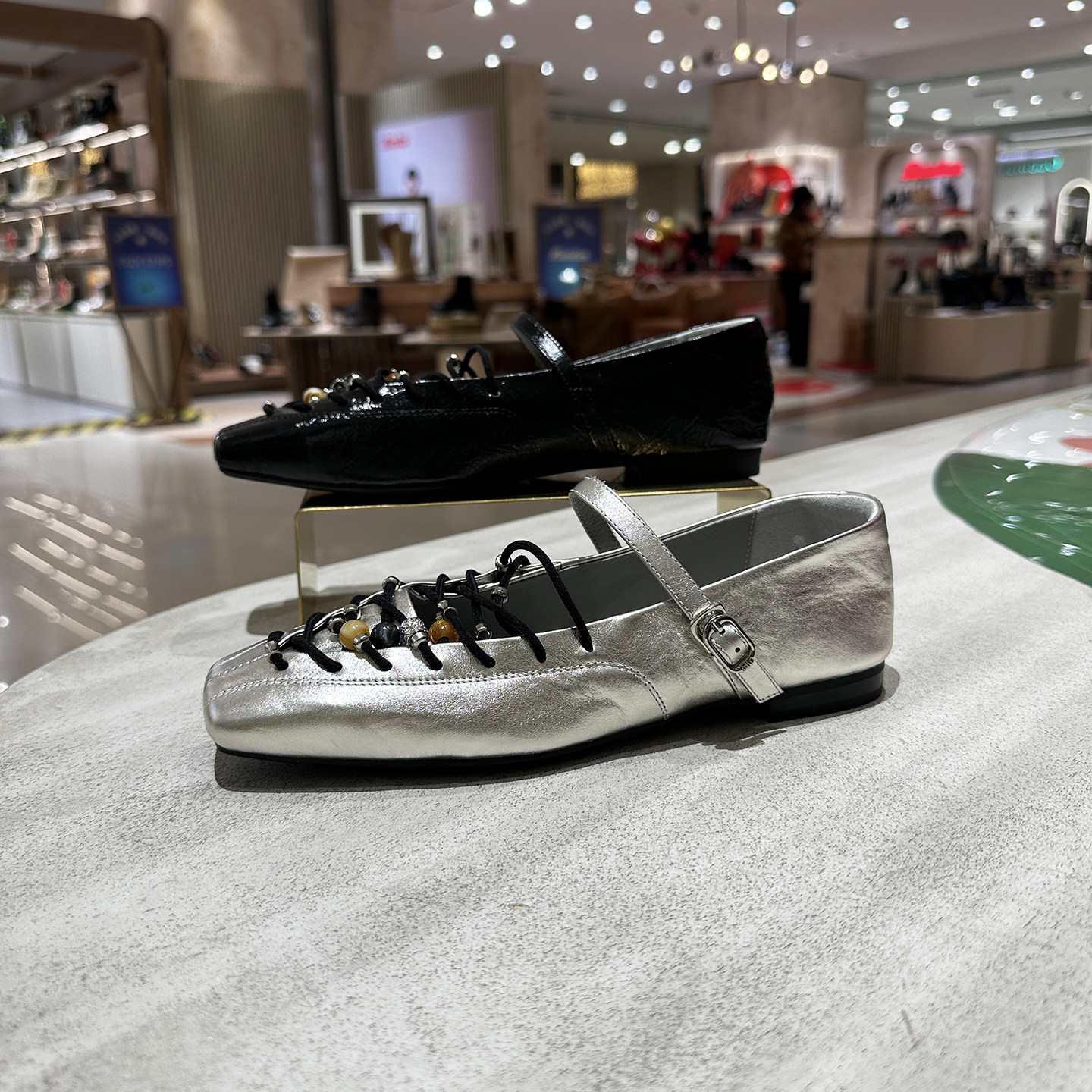 MIO米奥女鞋真皮银色芭蕾鞋2026春季新款真皮平底软底M261440728,女鞋,时尚芭蕾鞋,淘宝优惠券,粉丝福利购,淘宝优惠卷