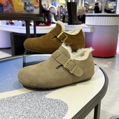 EBLAN秋冬爆款 防滑 豆豆鞋 女鞋 加绒保暖一脚蹬B24771602勃肯单鞋