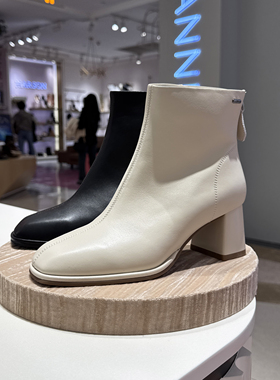 EBLAN伊伴女鞋加绒短靴女2025新款冬季白色B25551208/B25651208