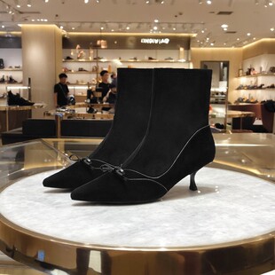natursun娜冉女鞋尖头细跟短靴女士靴子2025新款高跟靴N25558633