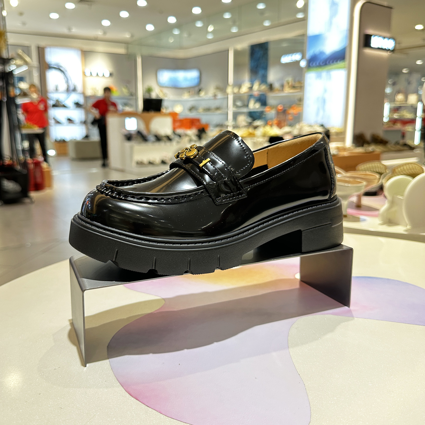 千百度女鞋商场同款正品乐福鞋