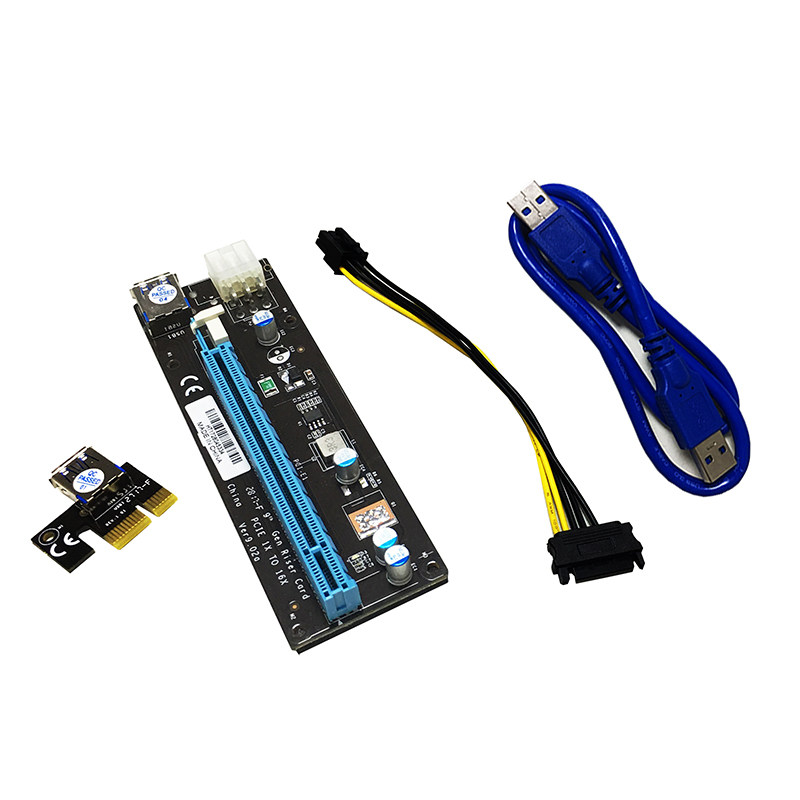 USB3.0 TO PCIE ADAPTER 1X TO 16X GRAPHICS CARD GPU EXTENSION CABLE DUAL 6PIN LIGHT V009S EXPANSION CARD