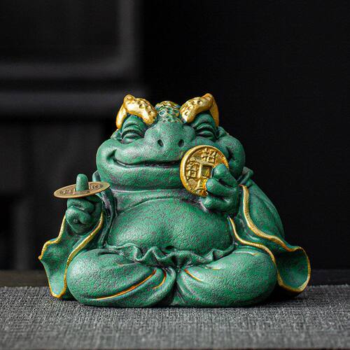 宇轩创意三足天机金蟾茶宠桌面摆件新中式招财蟾蜍公司伴手礼品