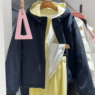 拉链连帽两面穿百搭羽绒服外套女3036 新款 实体同款 2025秋冬季