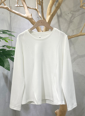 掂量女装 春夏季白色长袖T恤宽松型上衣休闲圆领卫衣Y1V02T11129