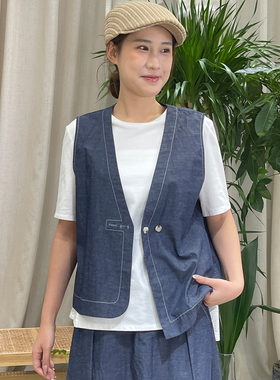 掂量女装 春夏新款文艺复古牛仔马甲宽松休闲叠穿背心L2V01J14153