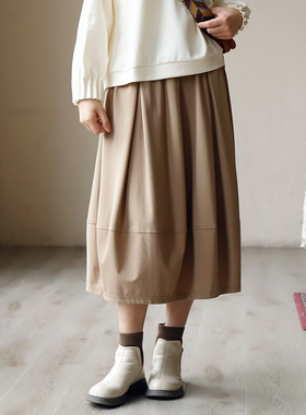 掂量女装 25春高腰显瘦A字半身裙拼接花苞裙通勤文艺Y3V01S13486