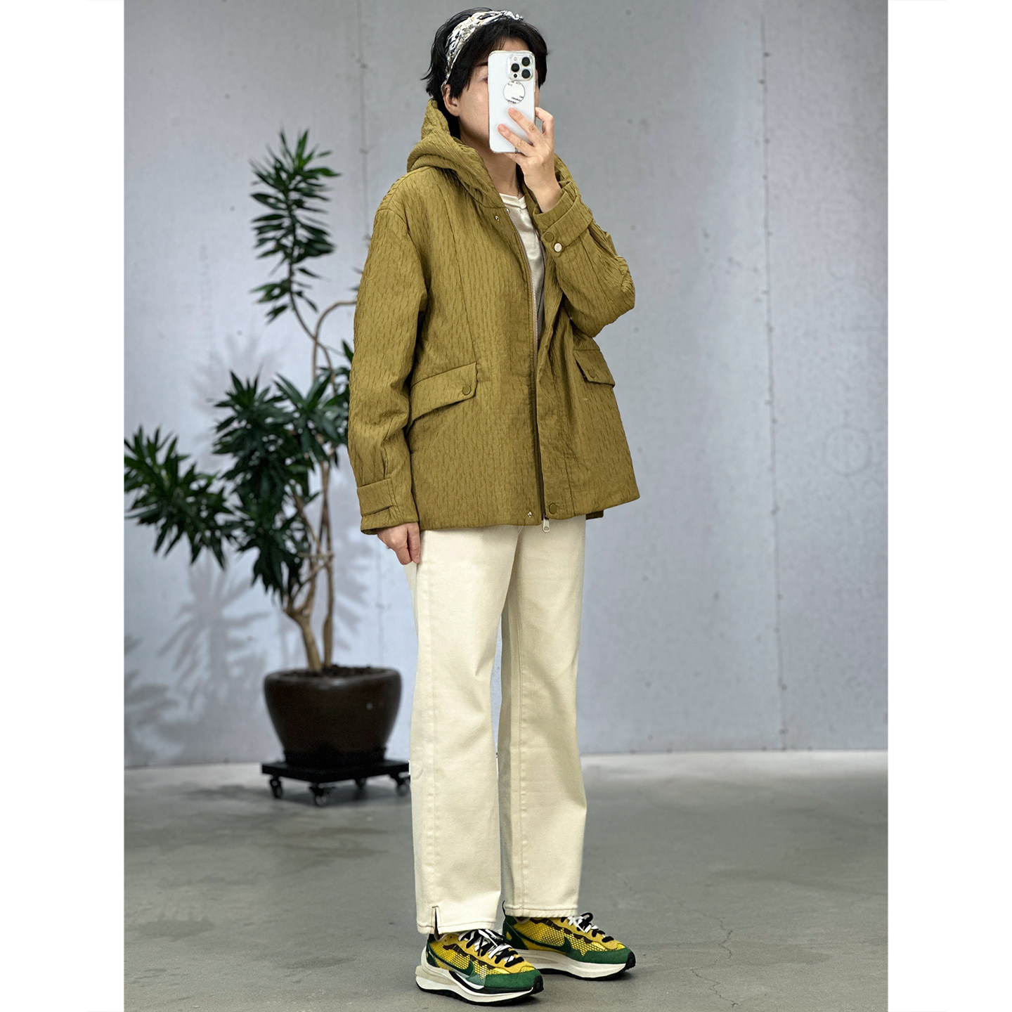 秋冬加厚连帽长袖外套棉衣女文艺