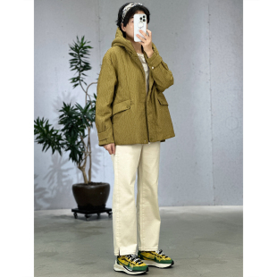 H4V03M11618 外套棉衣原创设计小众女装 掂量品牌 秋冬加厚连帽长袖