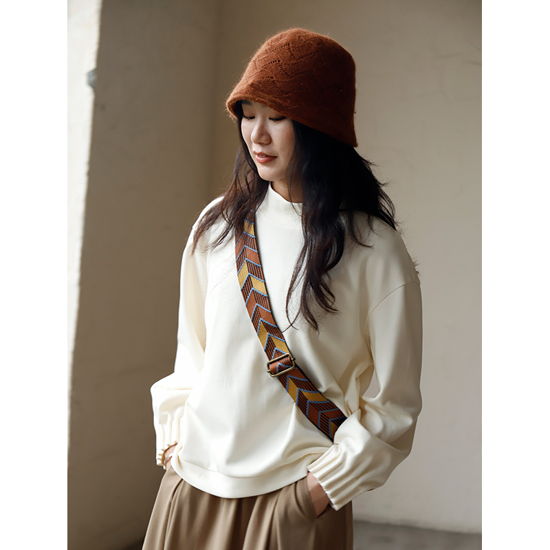 秋半高领长袖卫衣女宽松休闲上衣