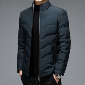 92002/P165羽绒服男外套中青年爸爸立领羽绒衣商务外套图片