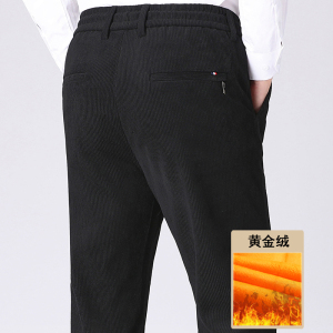 主推大爆版9811/P55商务裤加绒加厚中老年高腰松紧腰灯芯绒爸爸图片