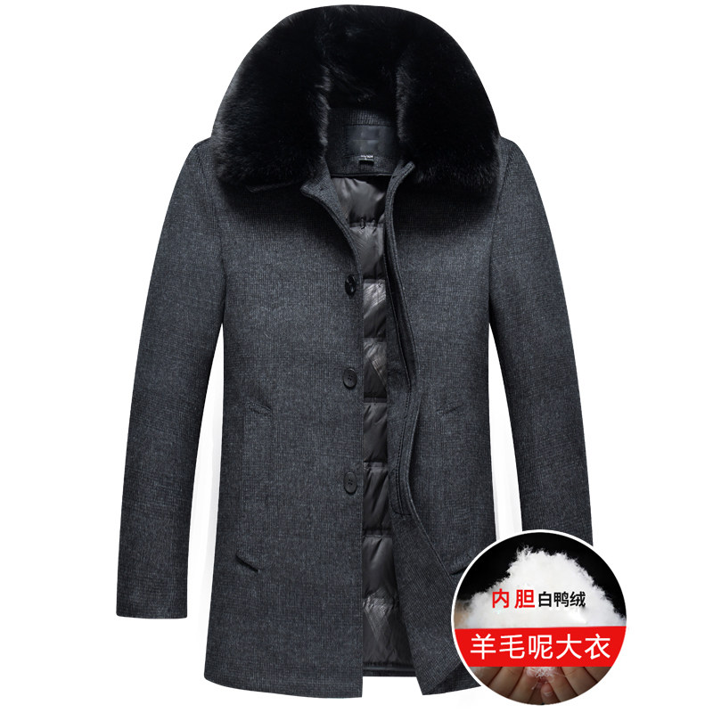 8121/P200羽绒内胆羊毛呢大衣爸爸大衣中老年男装风衣商务男装,男装毛呢大衣,星座1216
