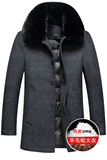 8122/P200羽绒大衣男爸爸中长款呢大衣外套中老年羊毛风衣商务装，男装毛呢大衣，星座1216