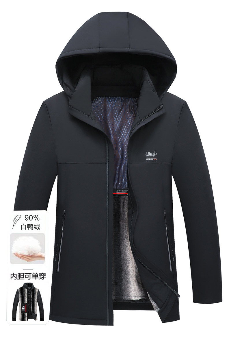 主推款!可脱内胆羽绒服！8221/P165商务爸爸羽绒服加绒加厚中年装,男装羽绒服,星座1216