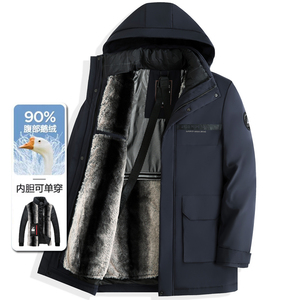 主推鹅绒服！!可脱内胆！8306/P215商务爸爸羽绒衣中老年外套图片