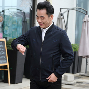 1803/P70夹克男商务休闲薄款中老年爸爸绅士棒球服春秋季茄克图片