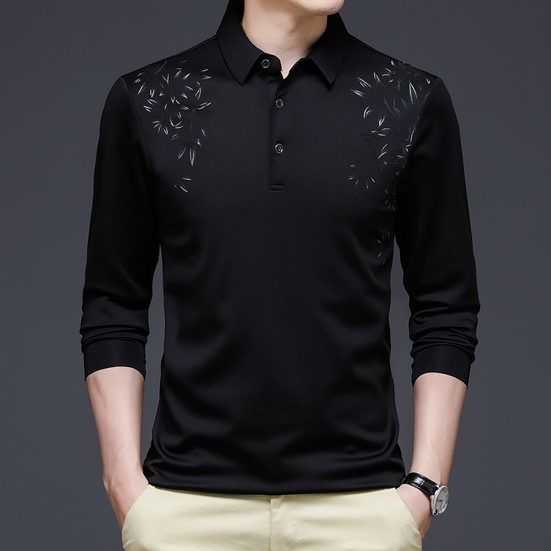 3130/P40商务男装长袖T恤爸爸服装男士POLO衫中老年人打底衫,男装T恤,星座1216