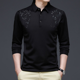 3130/P40商务男装长袖T恤爸爸服装男士POLO衫中老年人打底衫，男装T恤，星座1216