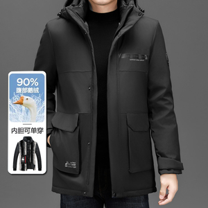 新标90鹅绒服@主推！可脱内胆！8306/P215商务爸爸中老年男图片