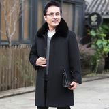 8016/P170加绒加厚中长款羊毛大衣中老年爸爸父亲长款风衣，男装毛呢大衣，星座1216