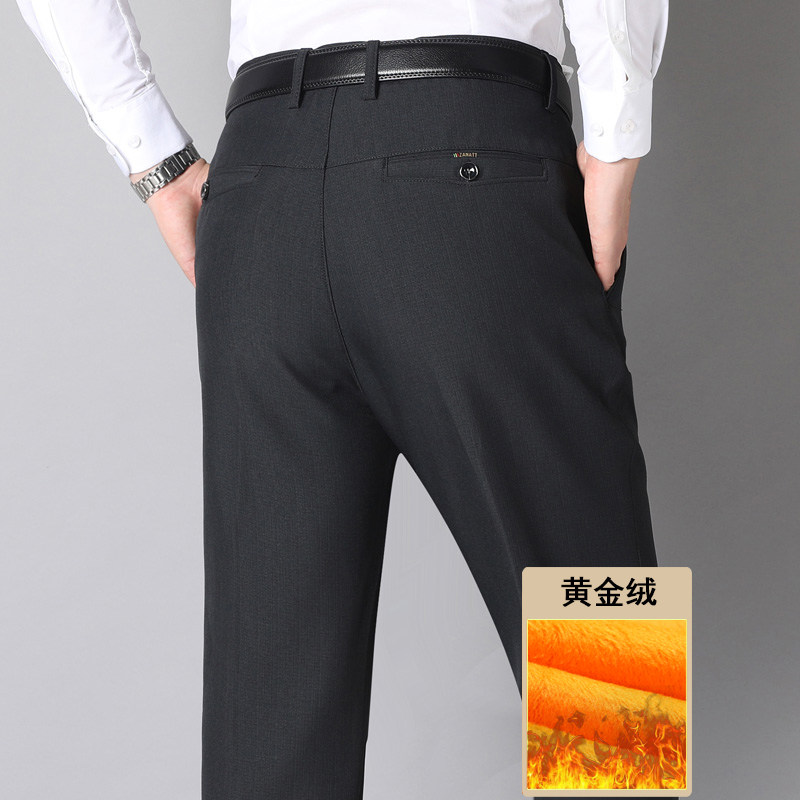 长年有货大爆版！909/P35加绒加厚中老年男裤爸爸冬季商务西裤图片