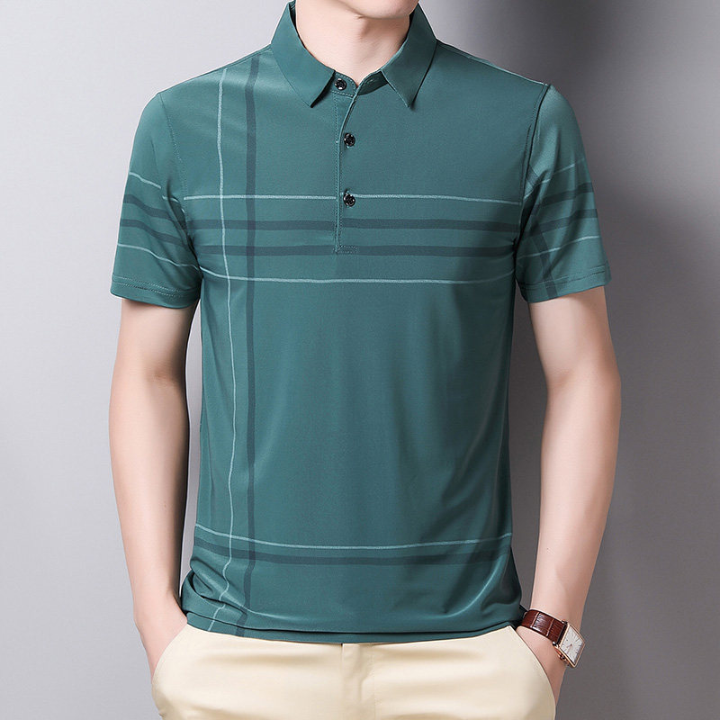 拼款主推！2106/P30中青年商务薄款翻领短袖POLO衫男爸爸夏季汗衫，男装Polo衫，星座1216