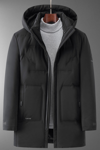 高品货！9902/P280中老年商务休闲中长款羽绒服爸爸羽绒服图片
