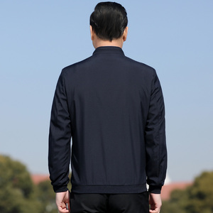 有大码1608/P75商务立领夹克男爸爸装休闲外套中老年茄克薄款男装图片