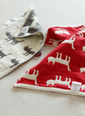 6502 可爱卡通纯全棉四层纱布加厚童巾洗脸舒适柔软吸水面巾毛巾