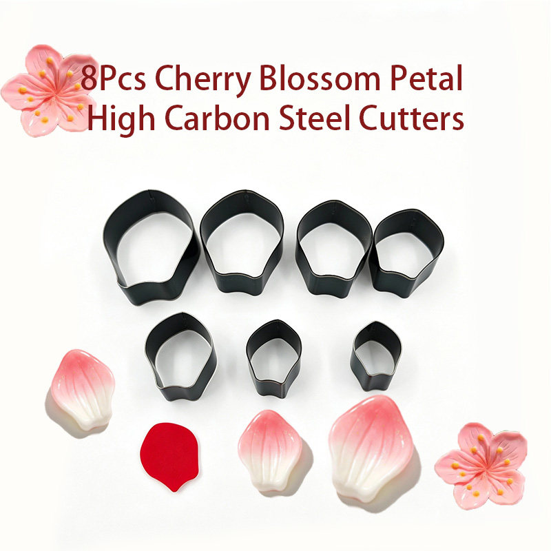 B00042八件套玫瑰花瓣裁皮刀模高碳钢手工皮具 DIY 皮革冲切模具
