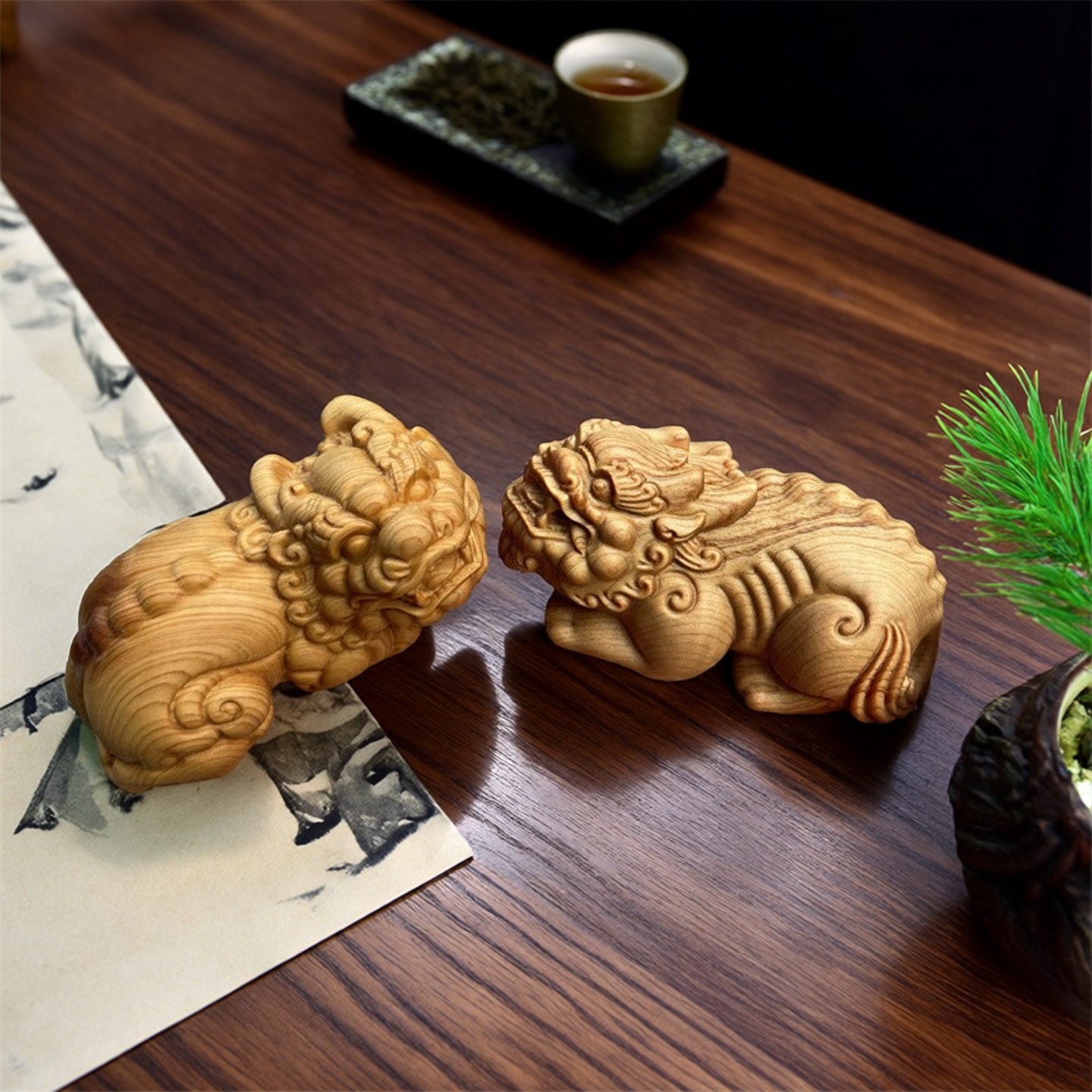 实木动物貔貅送礼长辈手把件崖柏