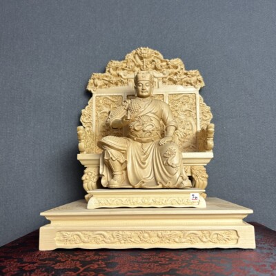 正宗桧木木雕马王爷摆件