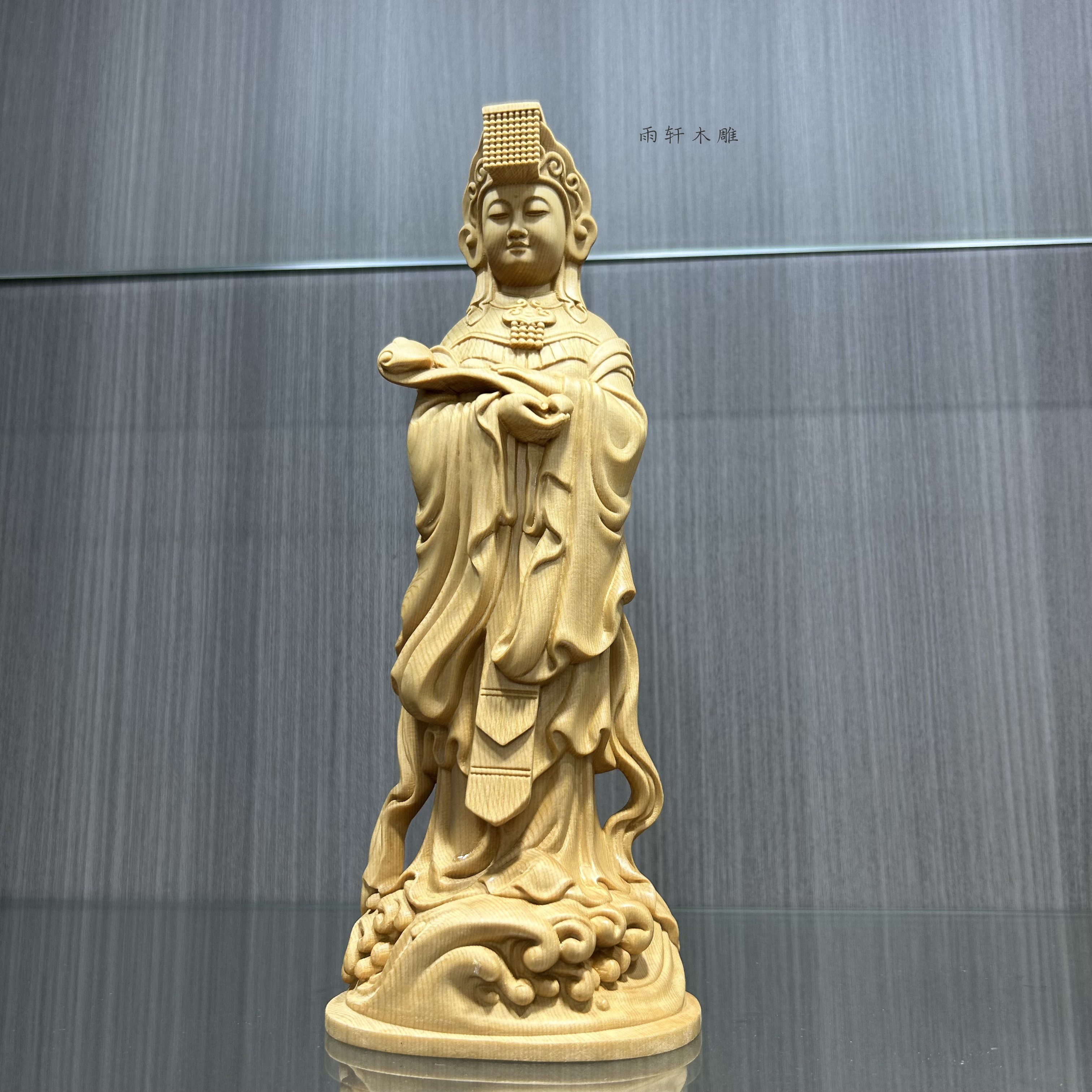 正宗桧木木雕妈祖神像摆件