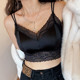 缎面蕾丝抹胸内衣女美背防走光小胸聚拢一体文胸夏季 法式 吊带背心