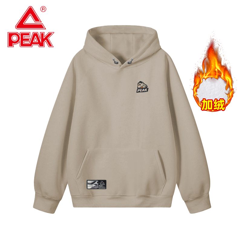 匹克冬季保暖潮牌加绒卫衣